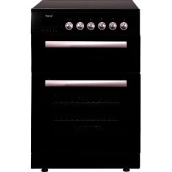 Teknix TK61DCB 60cm Double Oven Electric Ceramic Cooker in Black  with 5 Year Parts  & Labour Guarantee